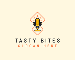Playlist - Podcast Media Microphone logo design