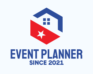 America - Hexagon Patriot Home logo design