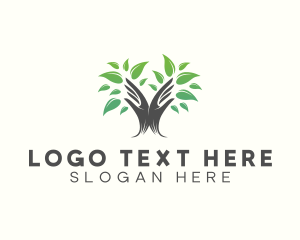 Leaf - Hand Tree Gardening logo design