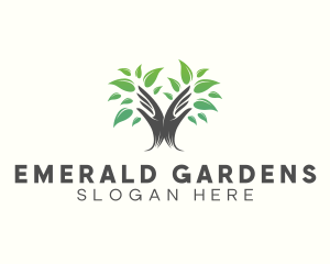 Hand Tree Gardening  logo design