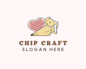 Heart Baking Cookies logo design