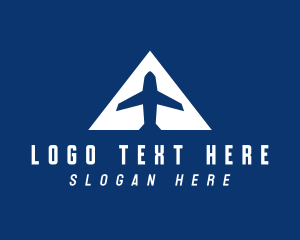 Blue Triangle - Airplane Letter A logo design