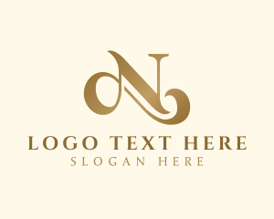 Henna - Gothic Decorative Calligraphy Letter N logo design