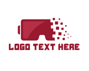 Pixelated - Red Pixel VR logo design