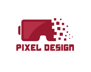 Red Pixel VR logo design