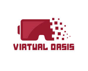 Vr - Red Pixel VR logo design