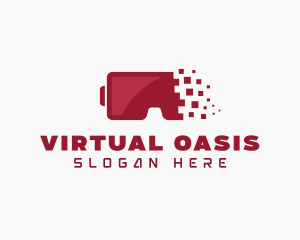 Red Pixel VR logo design