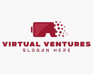 Red Pixel VR logo design