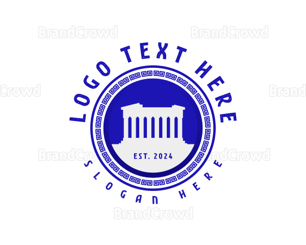 Greek Parthenon Landmark Logo