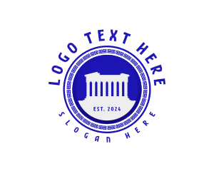 Ruins - Greek Parthenon Landmark logo design