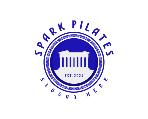 Greek Parthenon Landmark Logo