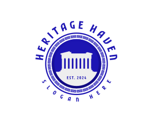 Historical - Greek Parthenon Landmark logo design