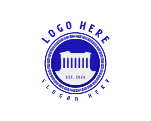 Classical Building - Greek Parthenon Landmark logo design