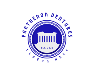 Greek Parthenon Landmark logo design