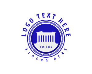 Greek Parthenon Landmark Logo