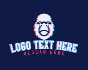 Blue - Gorilla Avatar Glitch logo design