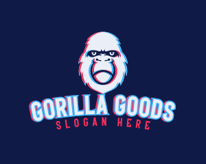 Gorilla Avatar Glitch logo design