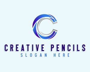 Geometric Business Letter C logo design