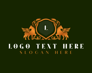 Classic - Luxury Stallion Shield Heritage logo design