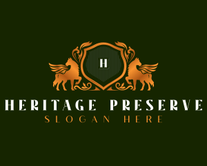 Luxury Stallion Shield Heritage logo design