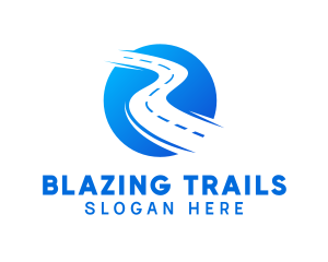 Blue Road Path logo design