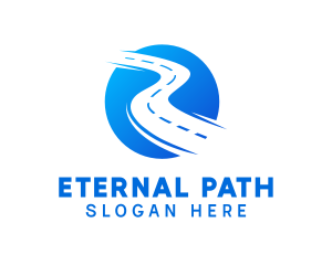 Blue Road Path logo design