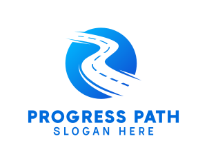 Blue Road Path logo design