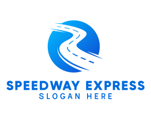 Expressway - Blue Road Path logo design