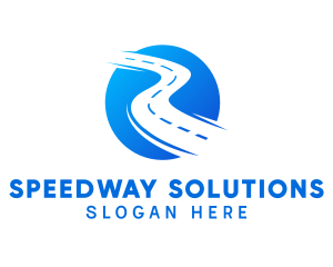 Roadway - Blue Road Path logo design