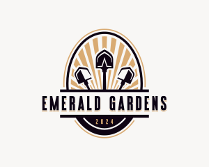 Landscaping Shovel Gardener logo design