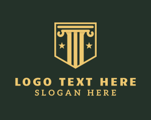 Protection - Shield Column Paralegal logo design