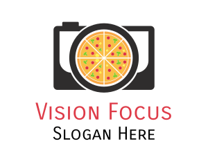 Lens - Camera Lens Pizza logo design