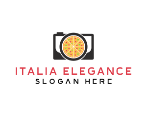 Italy - Camera Lens Pizza logo design