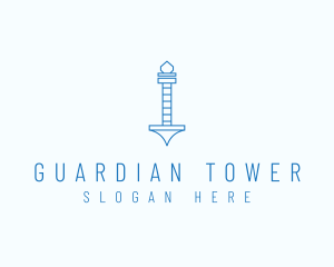 Monument Tower Statue logo design