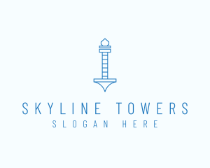 Monument Tower Statue logo design