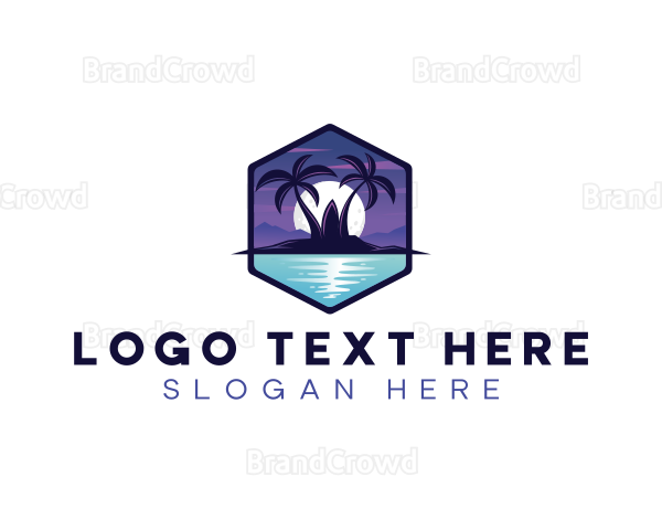 Night Surfing Travel Logo