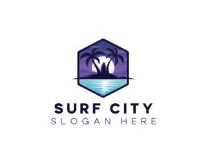 Night Surfing Travel  logo design