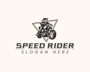 Wolf Motorcycle Rider logo design