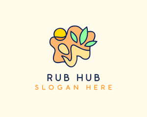 Rub - Beach Body Massage logo design