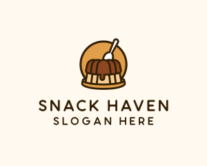 Cute Pudding Dessert logo design