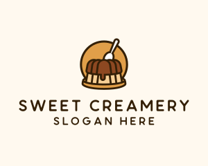 Cute Pudding Dessert logo design