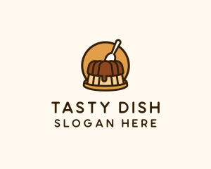 Cute Pudding Dessert logo design