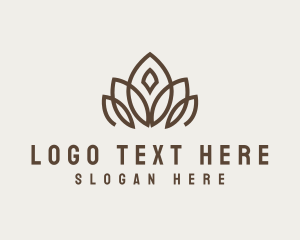 Florist - Bronze Lotus Crown logo design