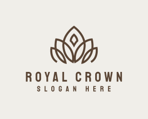 Coronation - Bronze Lotus Crown logo design