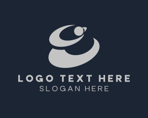 Planet - Swirl Orbit Letter E logo design