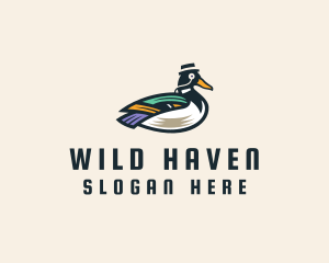 Hipster Wild Duck logo design