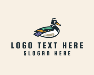 Pond - Hipster Dapper Duck logo design
