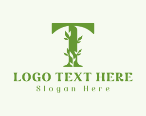 Green - Nature Leaf Letter T logo design