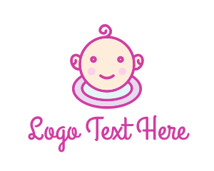 Pink Baby - Cute Infant Care logo design