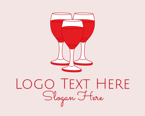 Martini - Red Wine Cocktail logo design